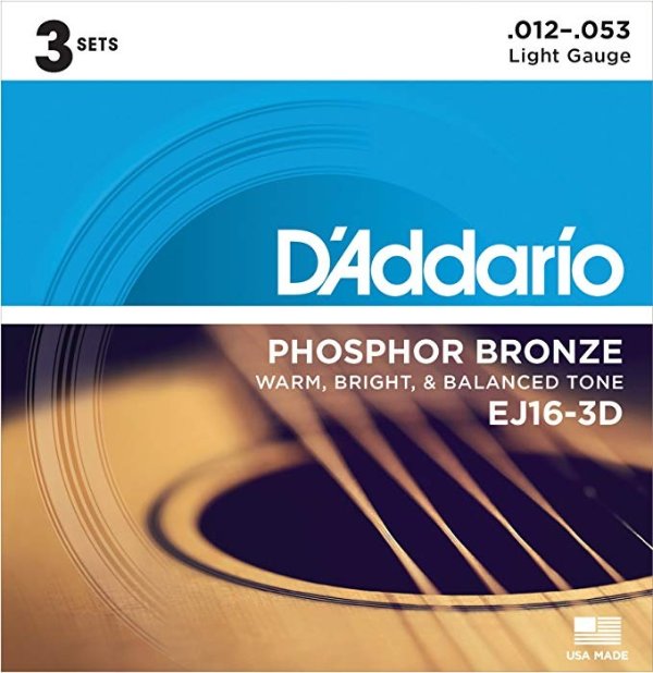 EJ16-3D 磷青铜民谣吉他弦，3套
