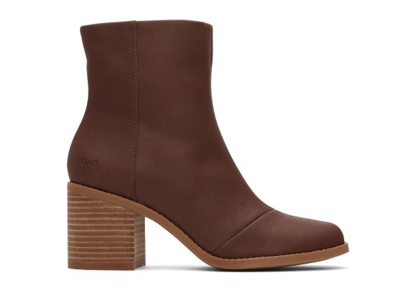 Women Evelyn Chestnut Leather Heeled Boot