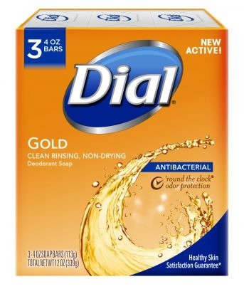 Dial Antibacterial Deodorant Bar Soap, Gold, 4 oz - 3 ct
