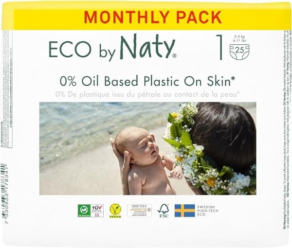 Eco By Naty 尿不湿 (Size 1, 100 Count)