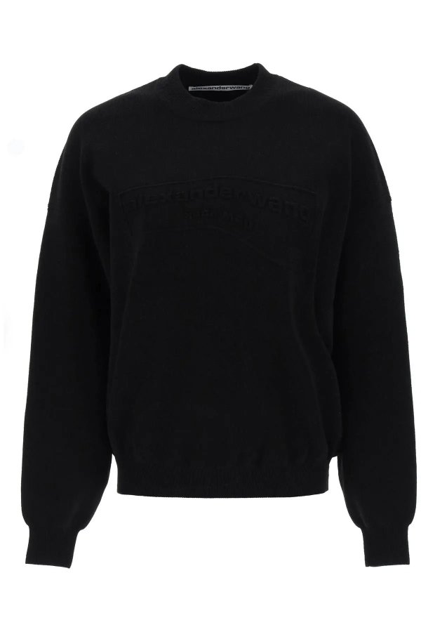Crew-neck sweater with embossed logo Alexander Wang