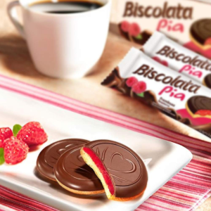 Biscolata Pia Cookies,Fruit Filling Soft Baked Cookies, 4 Pack
