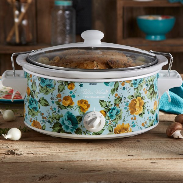 The Pioneer Woman Rose Shadow 6-Quart Portable Slow Cooker