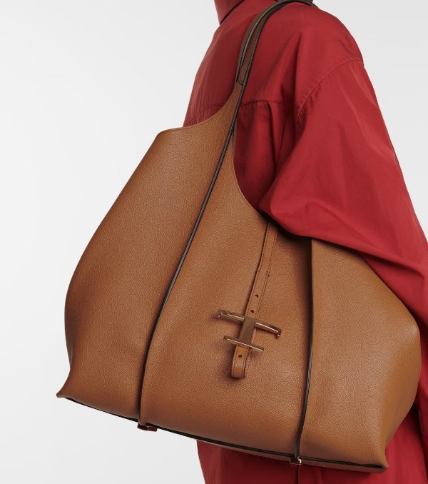 Timeless Medium Leather Tote in Brown - Tods | Mytheresa