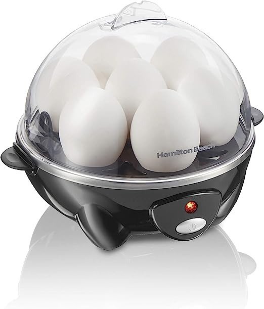 3-in-1 Electric Egg Cooker for Hard Boiled Eggs, Poacher, Omelet Maker & Vegetable Steamer, Holds 7, Black (25507)