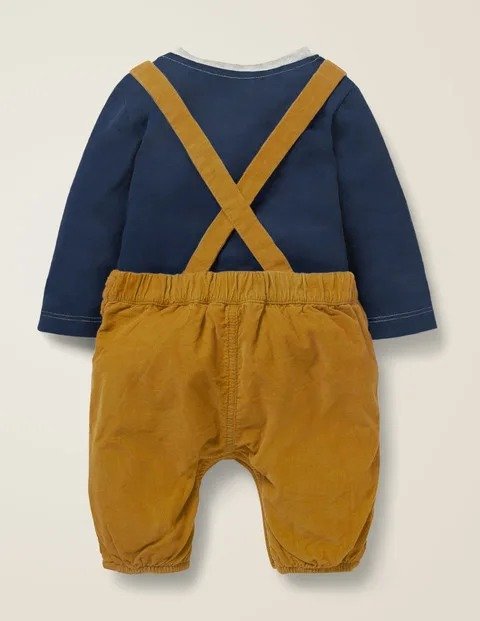 Cord Overall Play Set - Caramel Brown Fox | Boden US