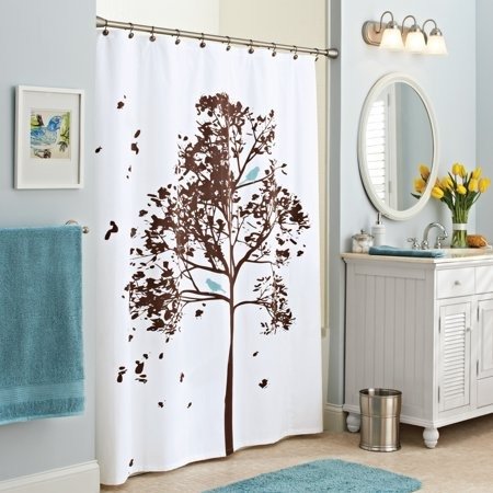 Better Homes and Gardens Farley Tree Fabric Shower Curtain - Walmart.com