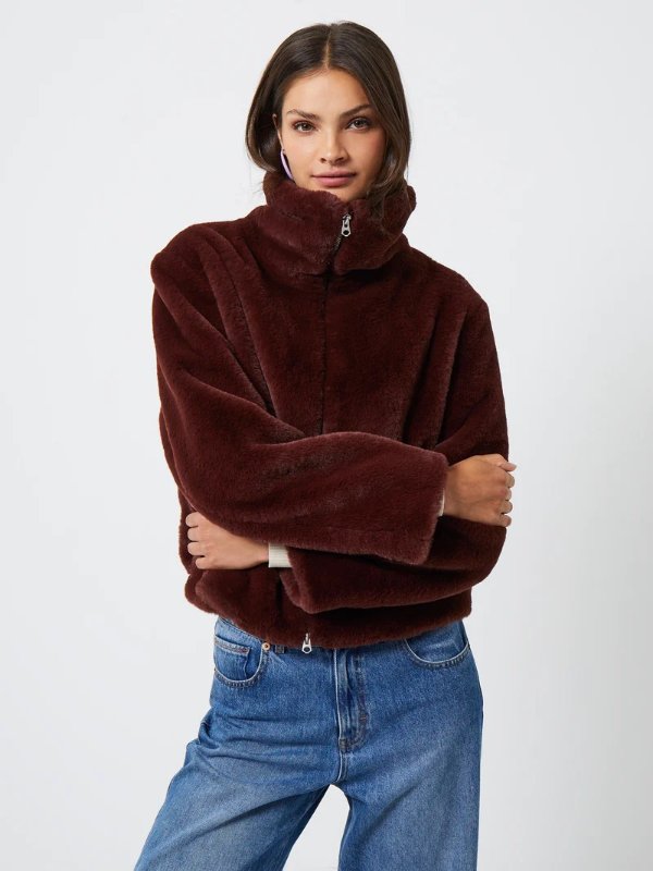 Buona Faux Fur Bitter Chocolate | French Connection USBuona Faux Fur Jacket