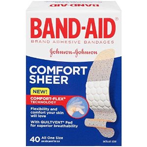 Band-Aid Adhesive Bandages, Sheer, All One Size 40 sterile bandages