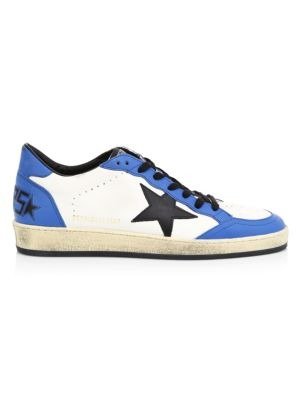 - Men's Ball Blue & White Low-Top Sneakers