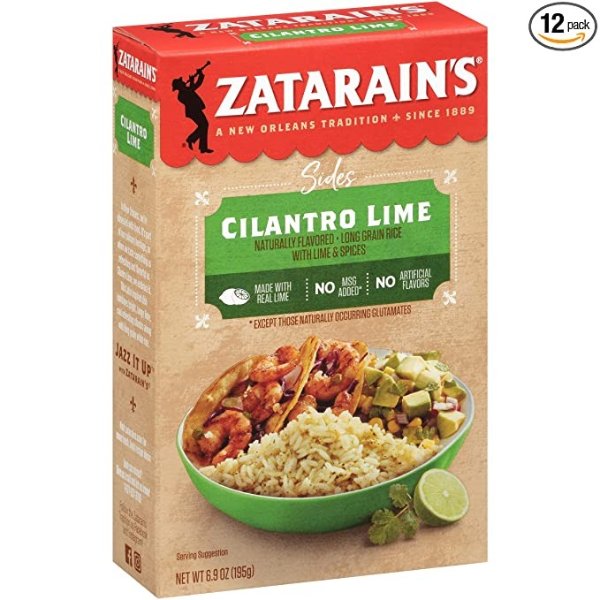Zatarain's 微波炉即食青柠香菜口味米饭 6.9oz 12盒