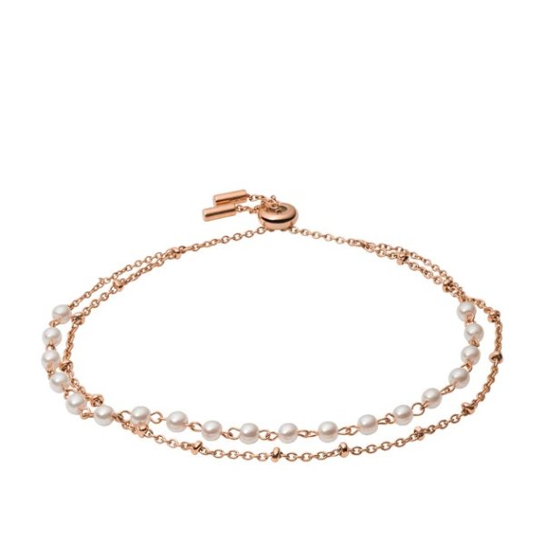 Women's Drew Glass Pearl Rose Gold-Tone Stainless Steel Multi-Strand Bracelet