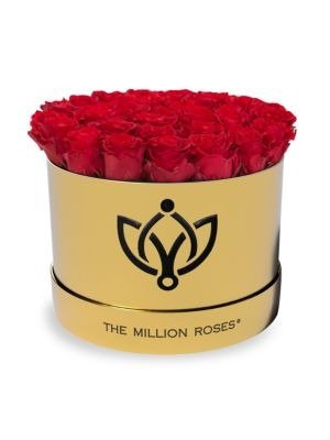 - Premium Box Collection Roses in Gold Round Box