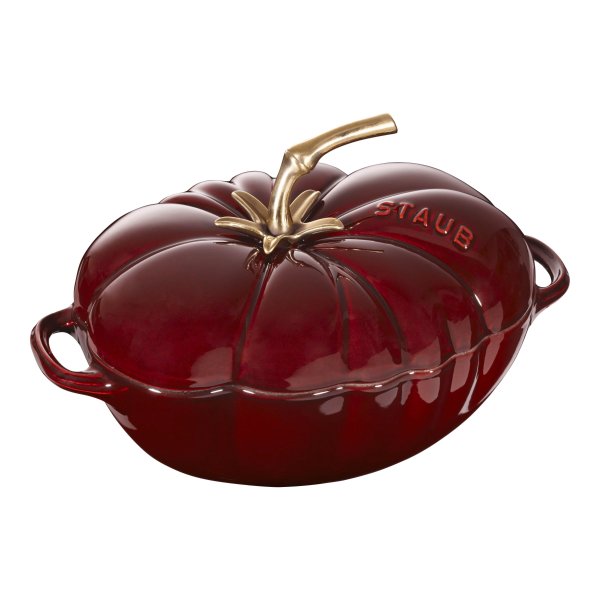 Cast Iron - Specialty Shaped Cocottes 3 qt, Tomato, Cocotte, Grenadine