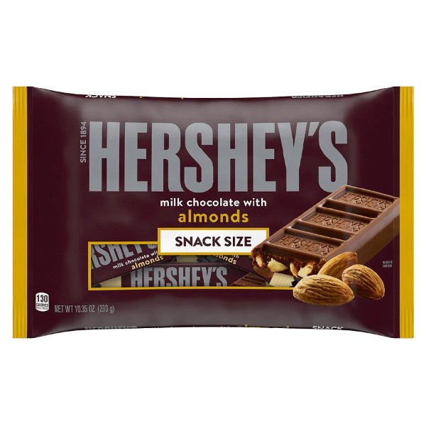 Milk Chocolate With Almonds Snack Size Candy, Bag