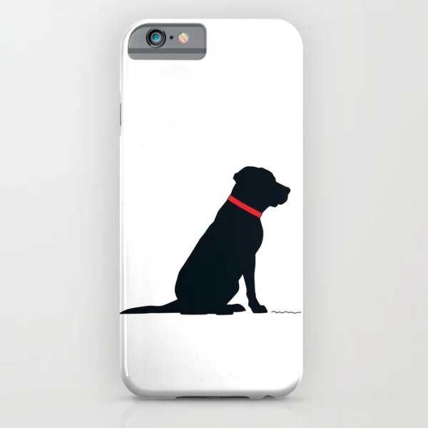 Modern Black Lab Silhouette iPhone Case by tracylstephens