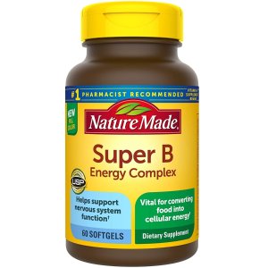 Nature Made Super B Energy Complex Softgels, 60 Count for Metabolic Health