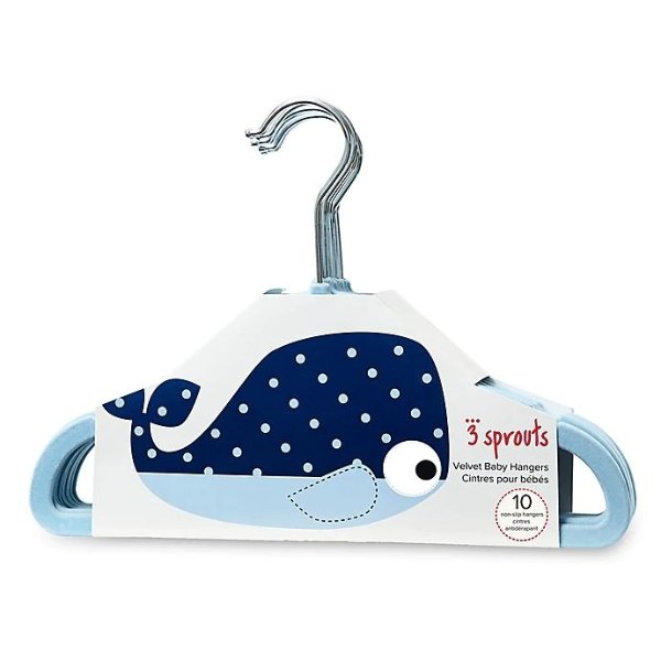 10-Pack Whale Flocked Children's Hangers in Blue | buybuy BABY