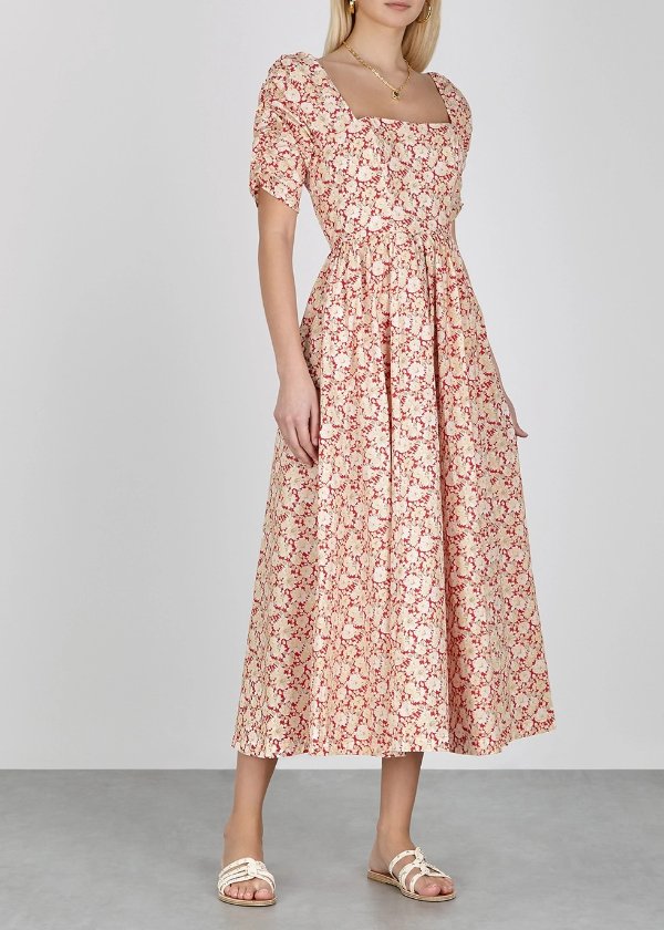 She's A Dream floral-print cotton midi dress