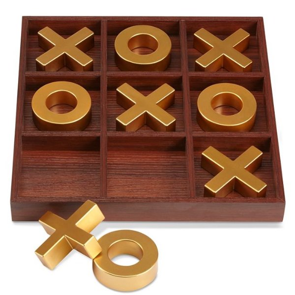 10-piece Wooden Tic-Tac-Toe Set
