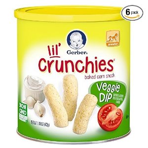 Gerber Graduates Lil' Crunchies, Veggie Dip, 1.48-Ounce Canisters (Pack of 6)