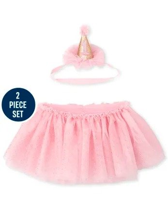 Baby Girls Birthday Hat And Tutu Skirt 2-Piece Accessories Set | The Children's Place