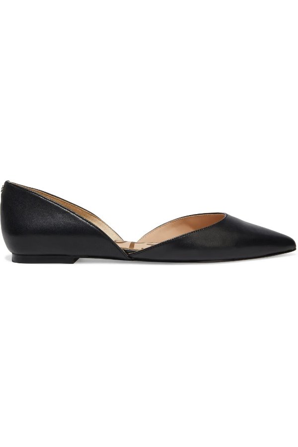 Rodney textured-leather point-toe flats