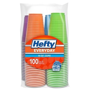 Hefty Plastic Party Cups (Assorted Colors, 16 Ounce, 100 Count)