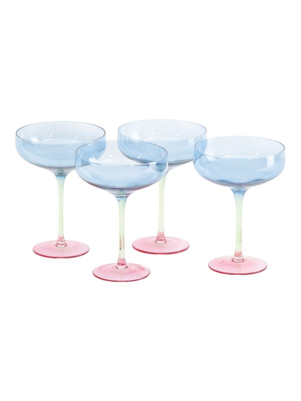 Set Of 4 Ombre Coupe Glasses