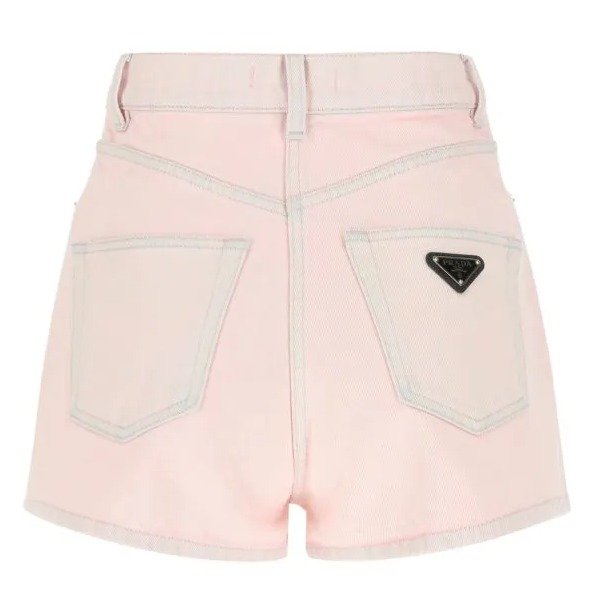 Pastel pink denim shorts