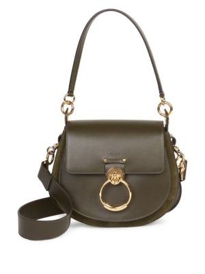 - Medium Tess Leather Saddle Bag