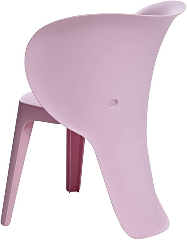 Amazon Basics Pink Premium Plastic Kids Chairs, Elephant, 2-Pack