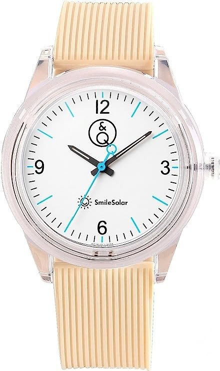 [シチズン Q&Q] 腕時計 アナログ スマイルソーラー 防水 ウレタンベルト RP10-013 ホワイト × ベージュ