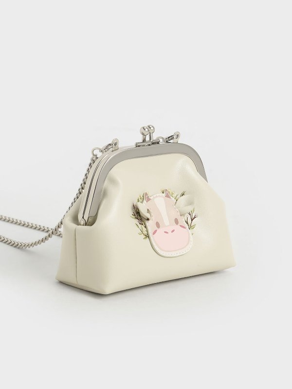 Chalk Girls' Cow Motif Pouch | CHARLES &amp; KEITH