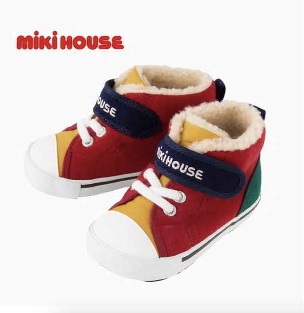 Mikihouse Toddler Baby Sneakers Sherpa-lined High Top Shoes With Ergonomic Design To Promote Healthy Growth Of Feet For Winter New, Christmas Shoes | Buy More, Save More | Temu