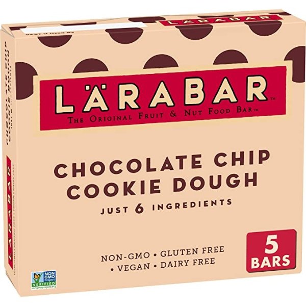 Gluten Free Bar, Chocolate Chip Cookie Dough, 1.6 oz Bars (5 Count)