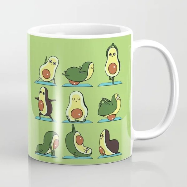 Avocado Yoga Coffee Mug by huebucket