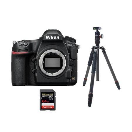 Nikon D850 + FotoPro X-Go Max 三脚架 + 64GB SD