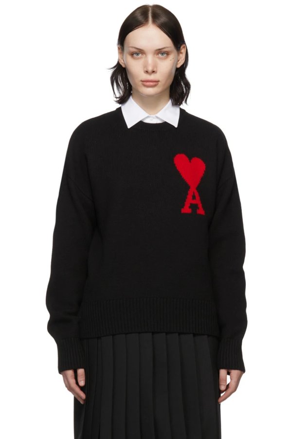 Black Oversized Ami de Coeur Sweater