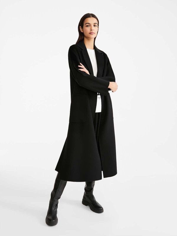 Wool and cashmere coat, black - "AMORE" Max Mara