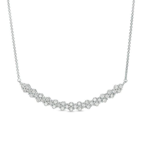 1 CT. T.W. Diamond Cobblestone Necklace in 10K White Gold|Zales