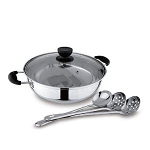 史低价：Tayama 不锈钢火锅带分格层 赠一个汤勺和两个漏勺