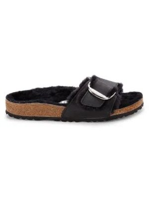 Madrid Narrow Fit Shearling Lined Leather Sandals