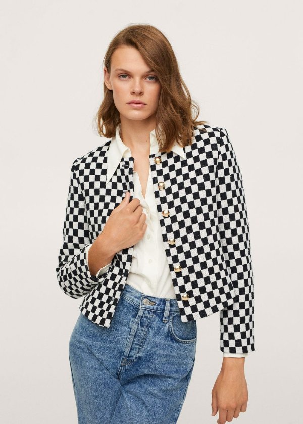 Checked texture jacket - Women | OUTLET USA