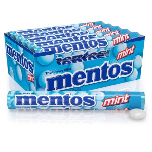 Mentos Chewy Mint Candy Roll, Mint, Non Melting, Party, 14 Count (Pack of 15)