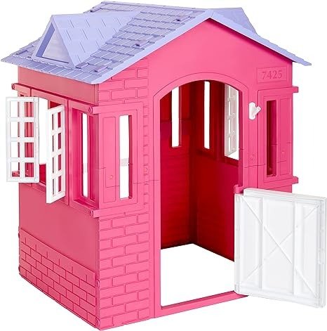 Cape Cottage Princess Playhouse with Working Doors, Windows, and Shutters - Pink