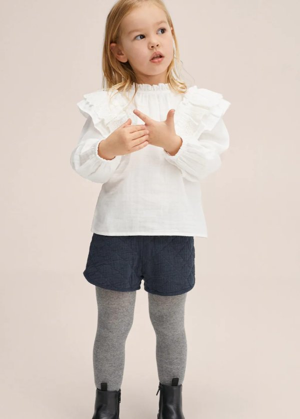 Cotton padded shorts - Girls | Mango Kids USA