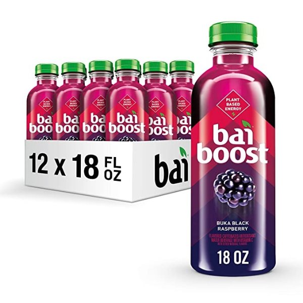 Boost Buka Black Raspberry, Antioxidant Infused Beverage, 18 fl oz bottle (Pack of 12)