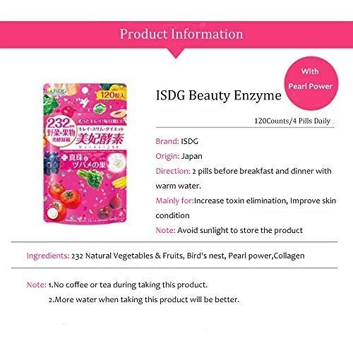 Beauty Enzymes. 232 Natural Vegetables & Fruits with Bird's nest & Collagen peptide for Beauty Maintaining. 120 Count