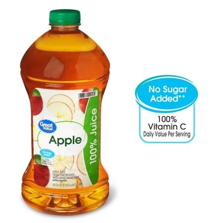 (2 pack) Great Value 100% Juice, Apple, 96 Fl Oz
